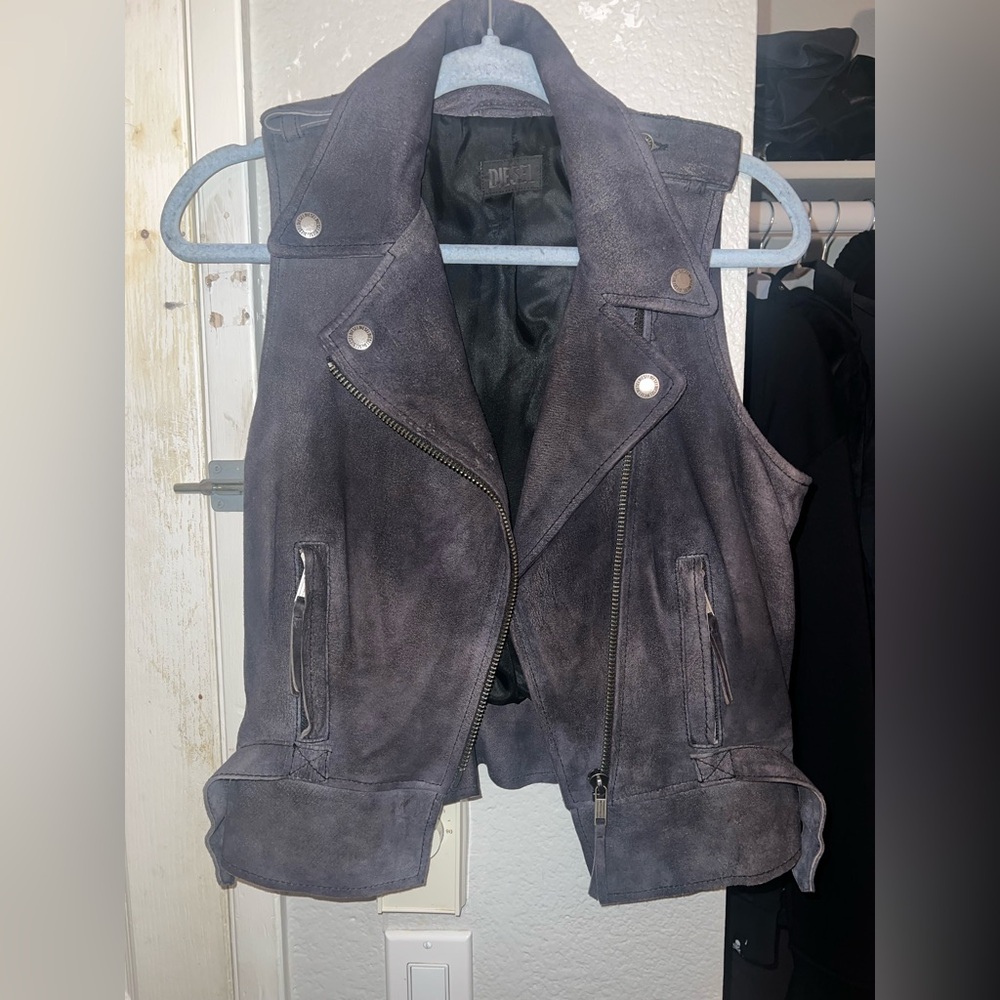 Diesel Lamb Suede Grey Vest XS-S